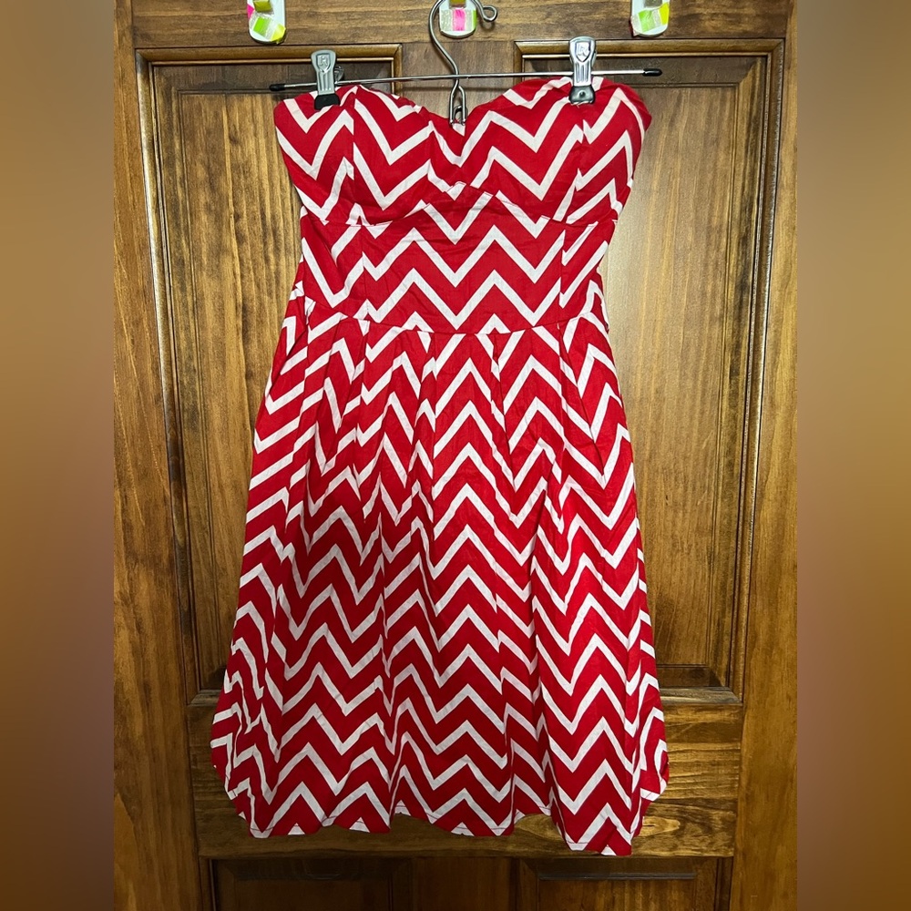 Red and White Striped Dress